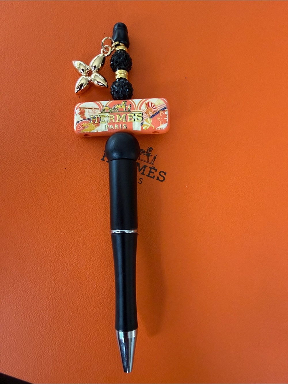 Orange and Black Kids Charm Pen - Branded Accessory